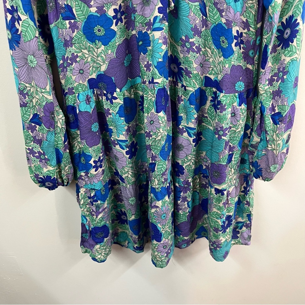Show Me Your MuMu Blue Floral Long Sleeve Dress - Picture 7 of 15